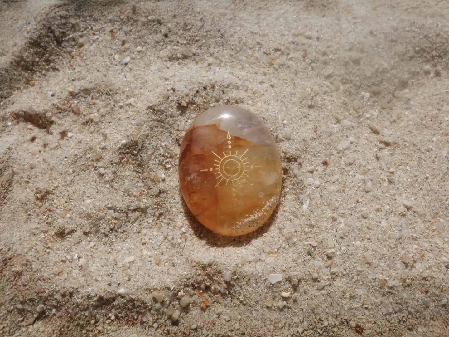 Yellow Hematoid Quartz — Sun Symbol